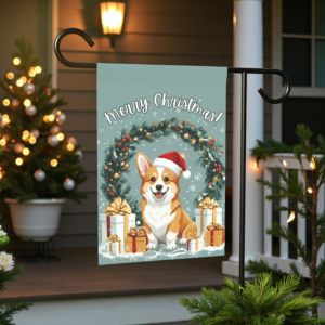 Merry Christmas Corgi Garden Flag