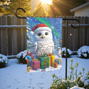 Snowy Owl Christmas Garden Flag