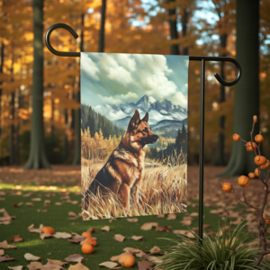 Mountain Range German Shepherd Garden Flag