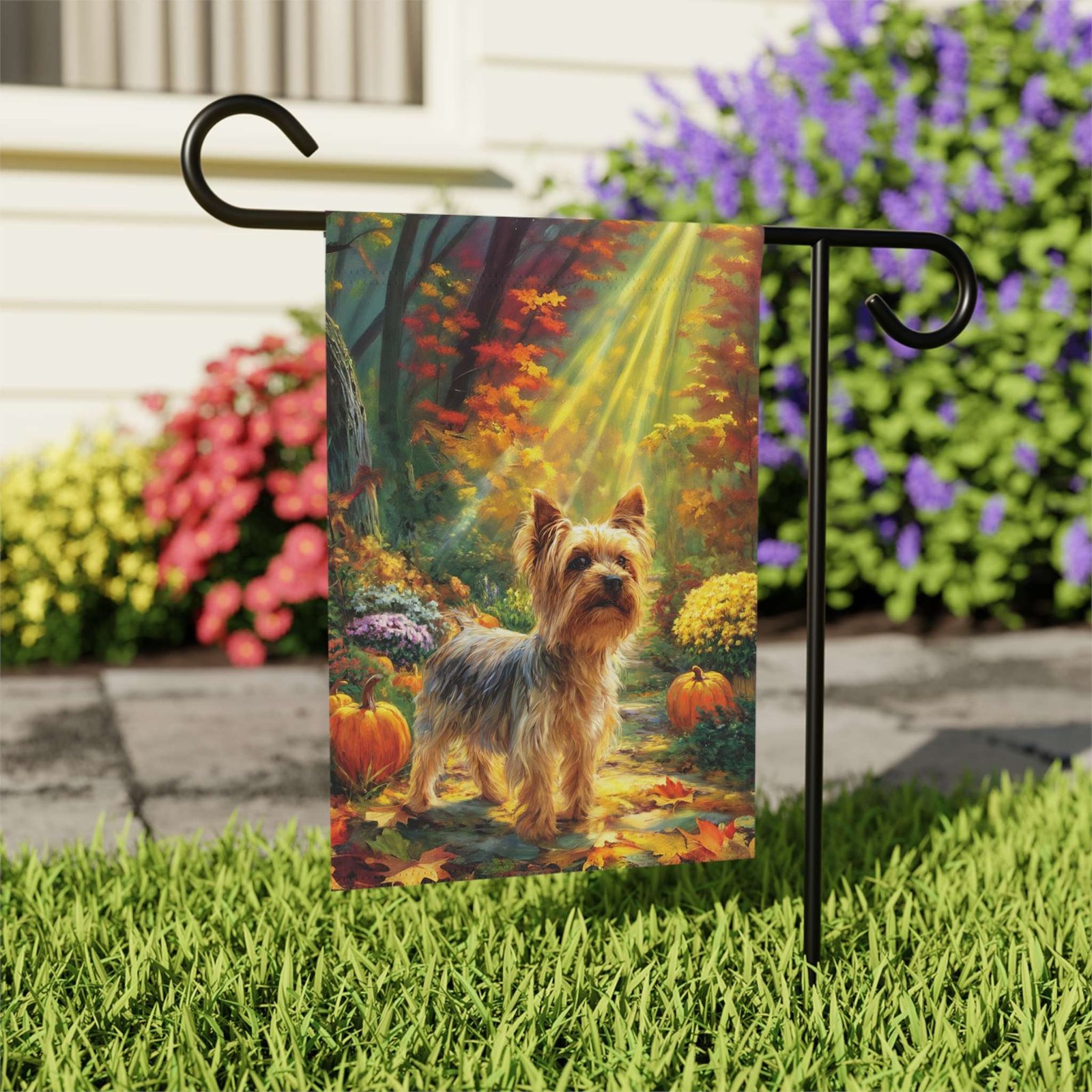 Fall Sunlight Yorkshire Terrier Garden Flag - Image 8