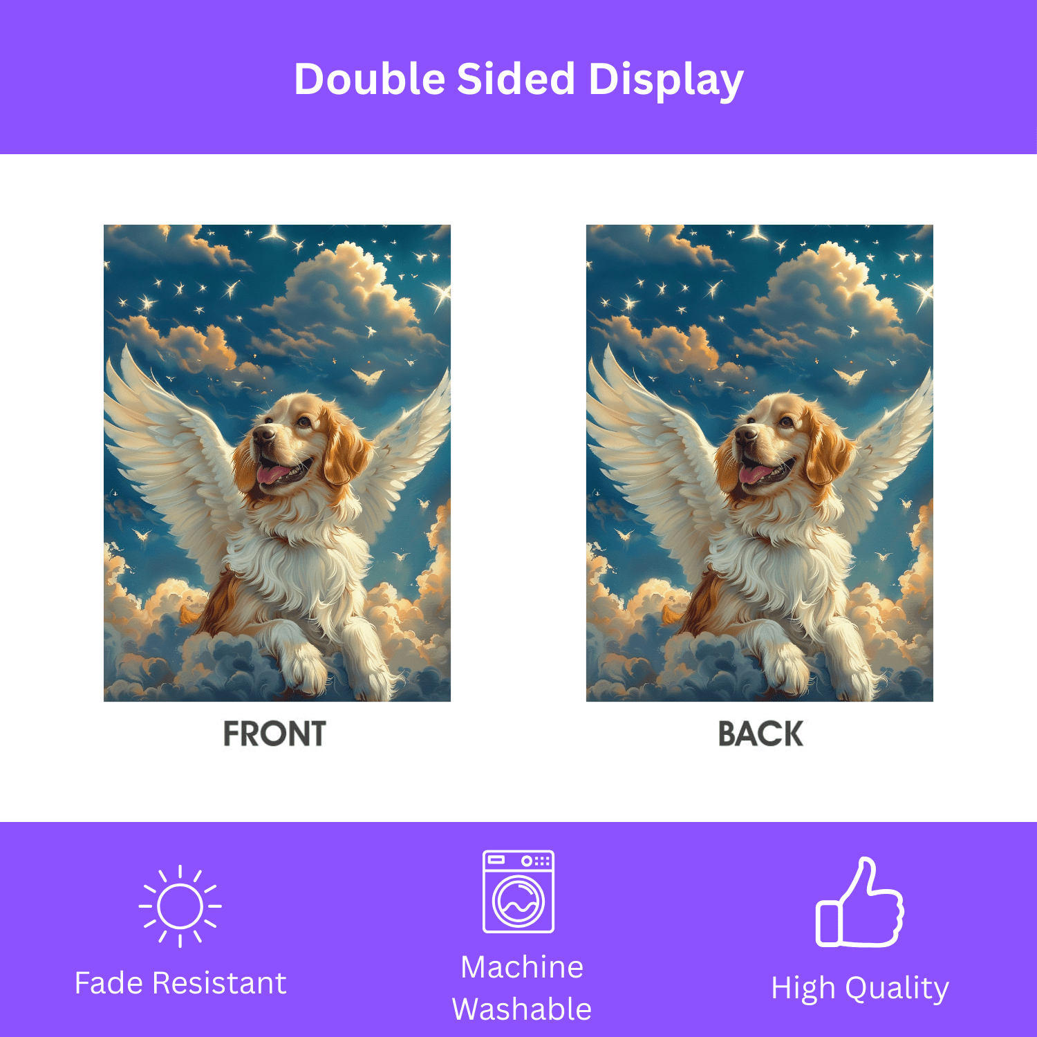 Angel Golden Retriever Garden Flag - Image 3