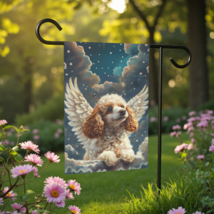 Angel Poodle Garden Flag