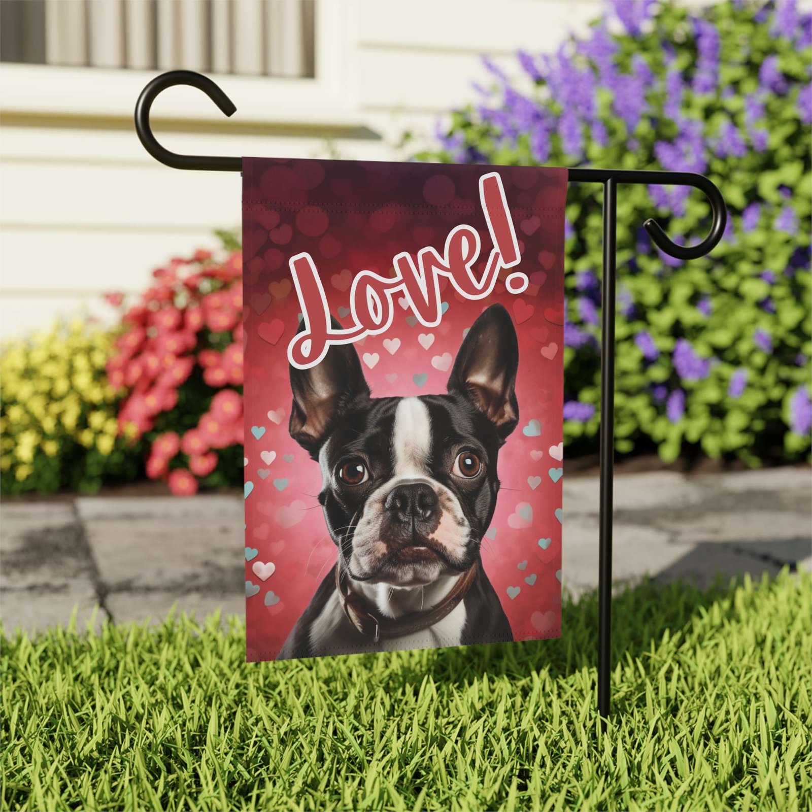 Love Boston Terrier Garden Flag - Image 7