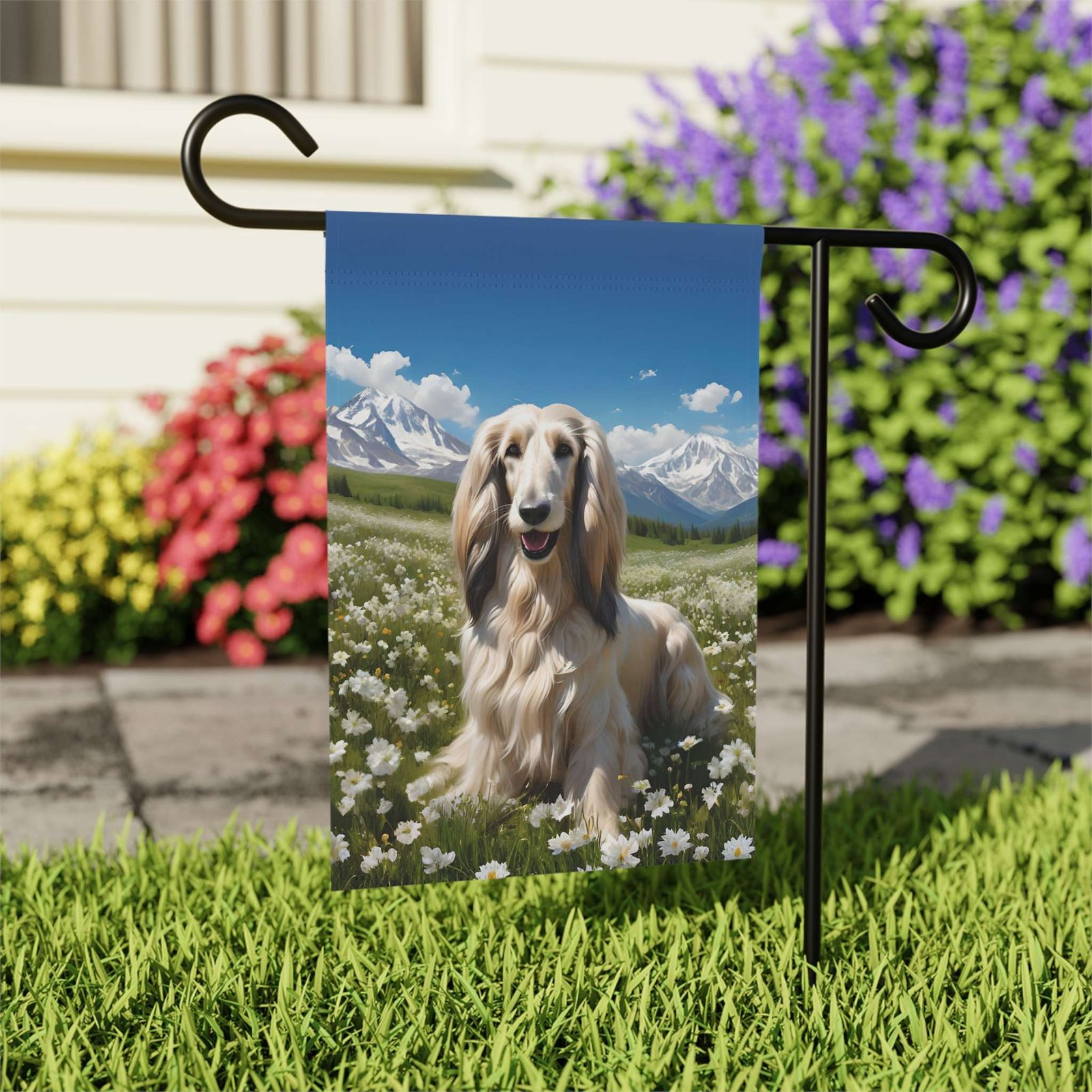 Afghan in the Meadow Garden Flag - Image 7