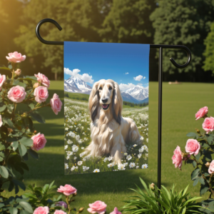 Afghan in the Meadow Garden Flag