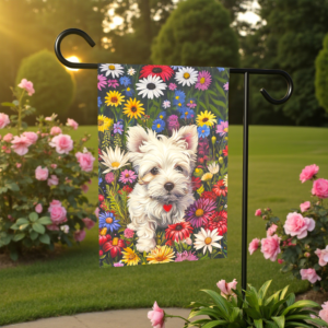 Westie Floral Garden Flag