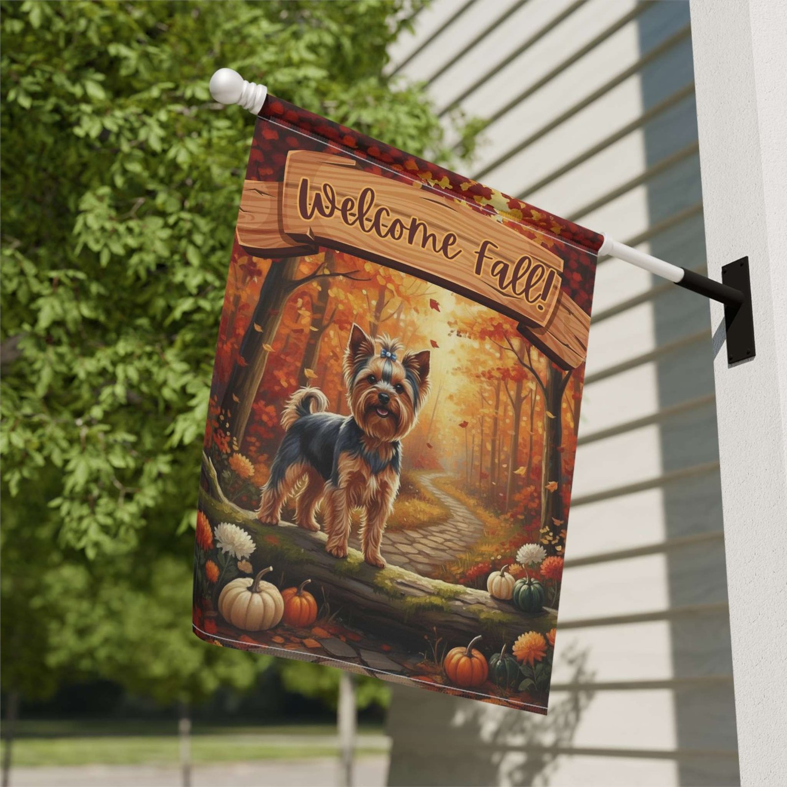 Welcome Fall Yorkshire Terrier Garden Flag - Image 9