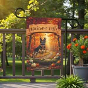 Welcome Fall German Shepherd Garden Flag
