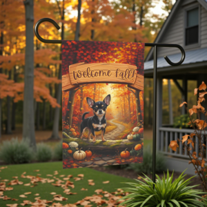 Welcome Fall Chihuahua Garden Flag