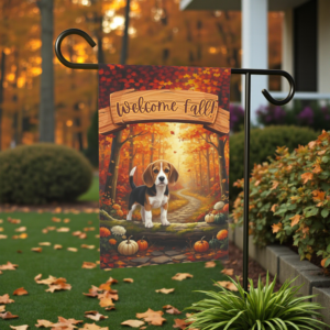 Welcome Fall Beagle Garden Flag