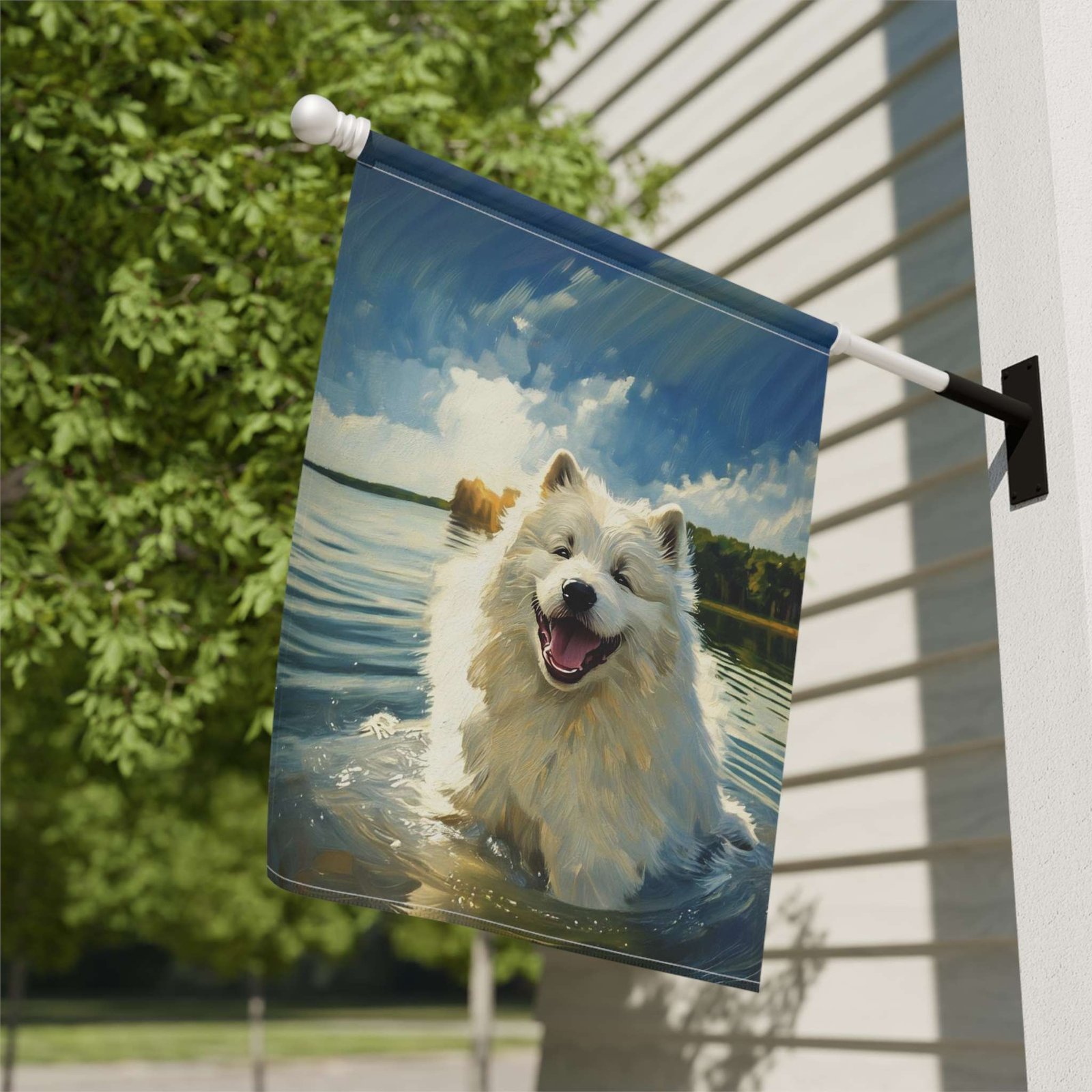 Samoyed Water Adventure Garden Flag - Image 8