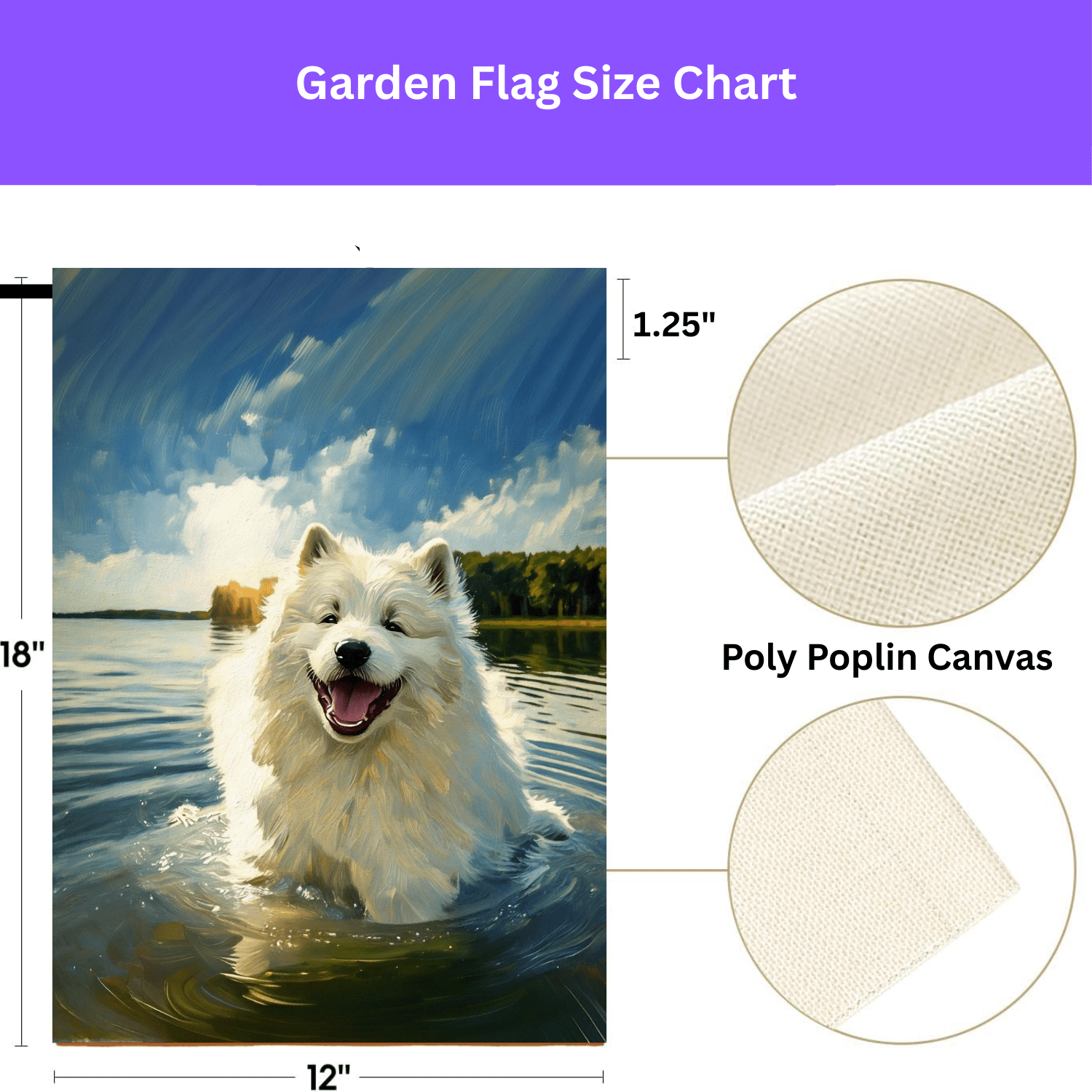 Samoyed Water Adventure Garden Flag - Image 4