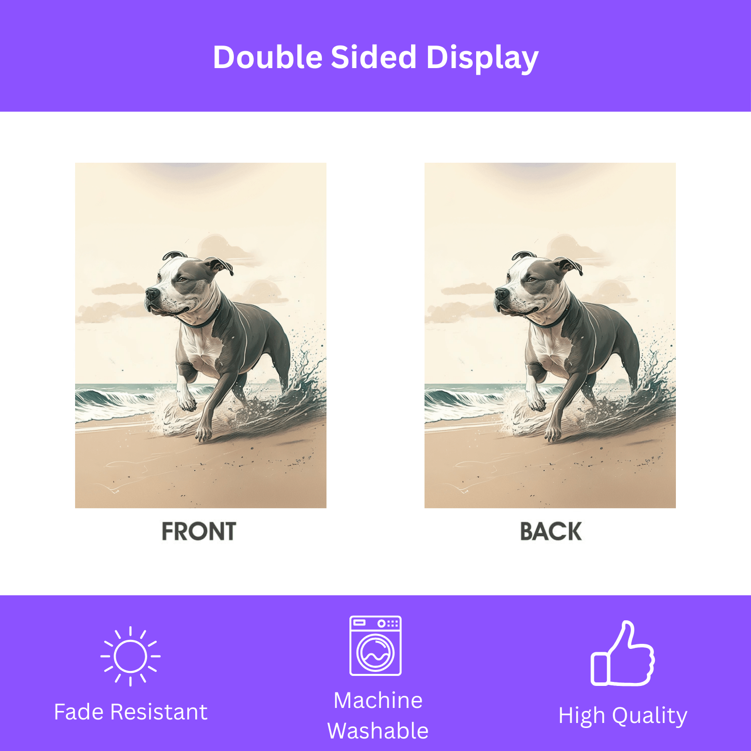 Pitbull on the Beach Garden Flag - Image 2