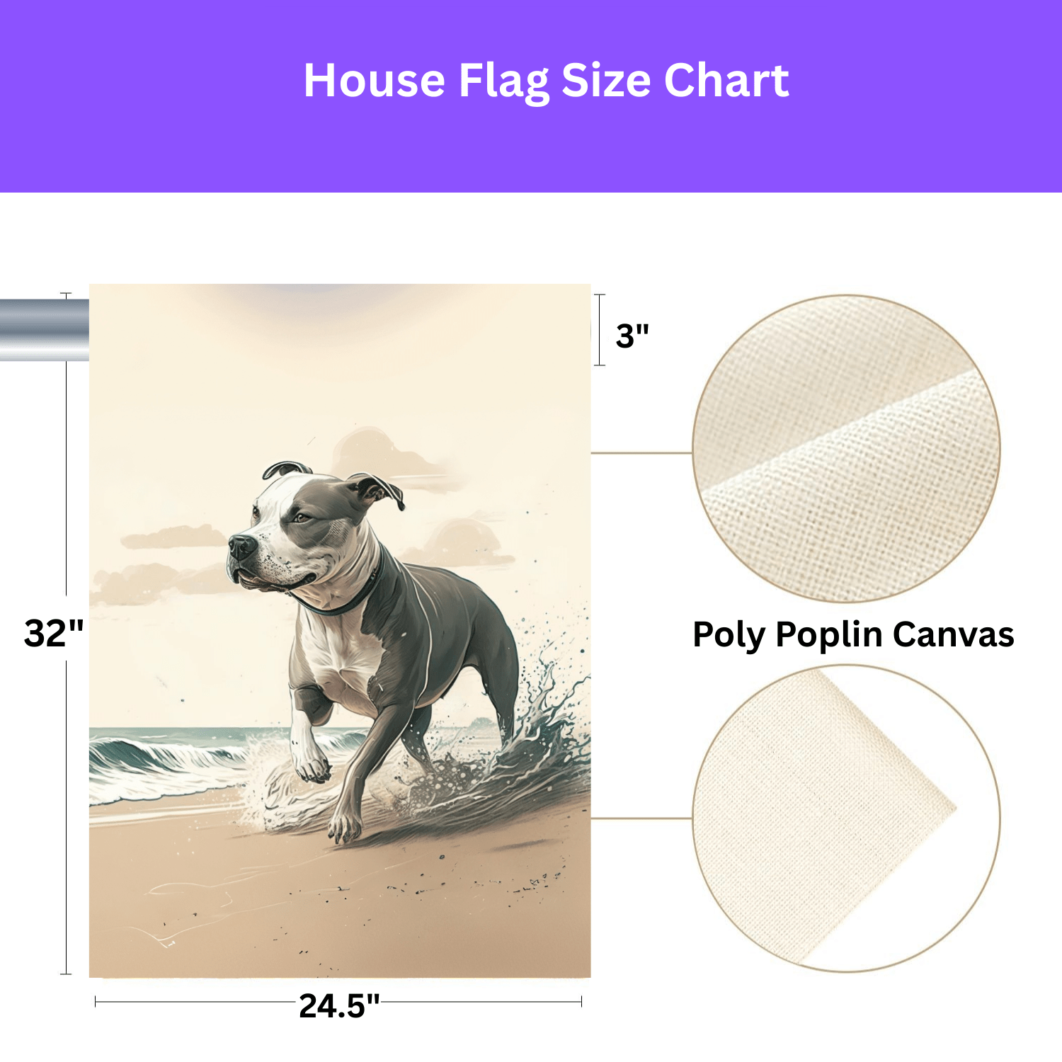 Pitbull on the Beach Garden Flag - Image 3