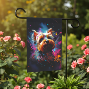 Abstract Yorkshire Terrier Garden Flag