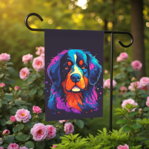 Abstract Bernese Mountain Dog Garden Flag