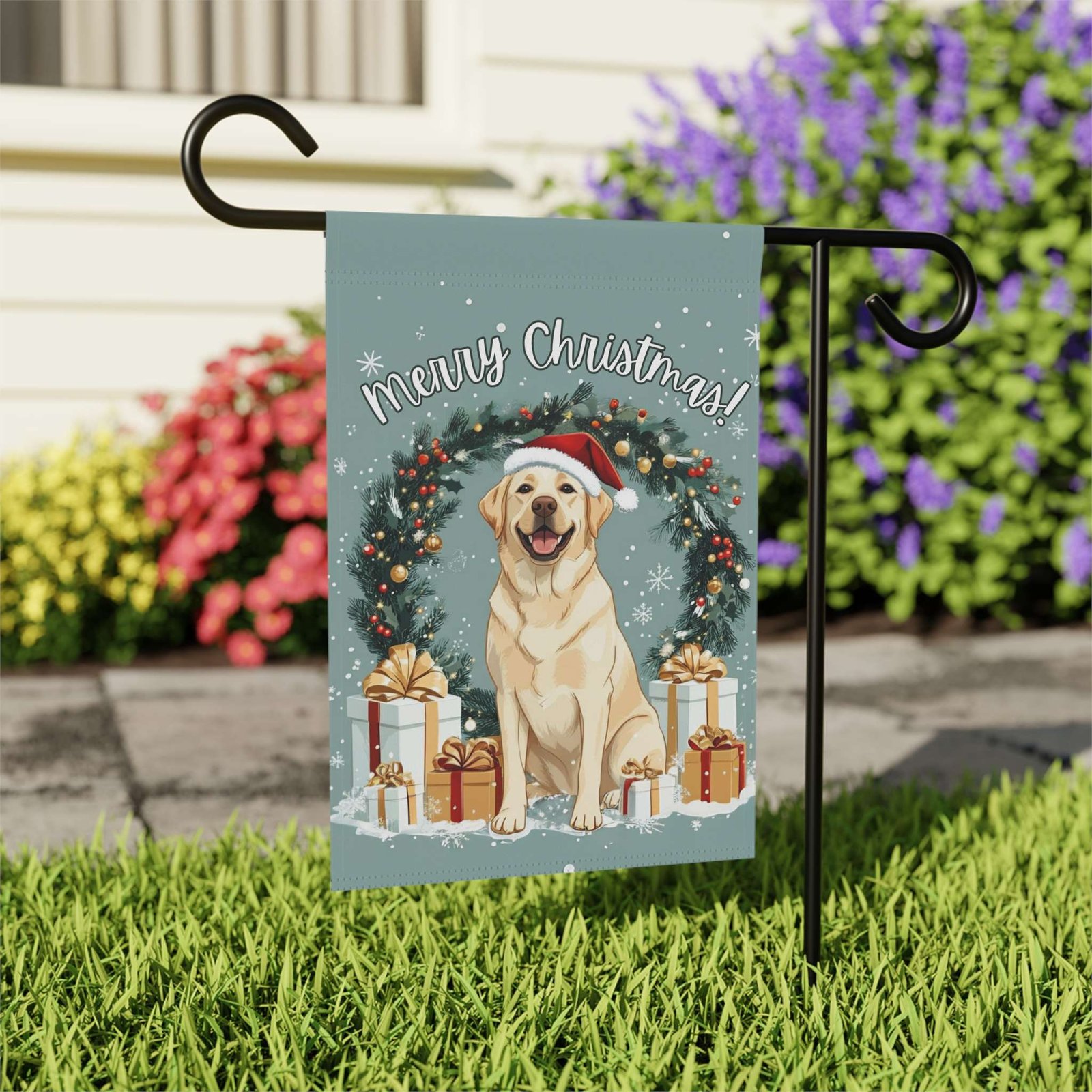 Merry Christmas Labrador Garden Flag - Image 7