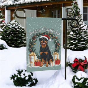 Merry Christmas Rottweiler Flag