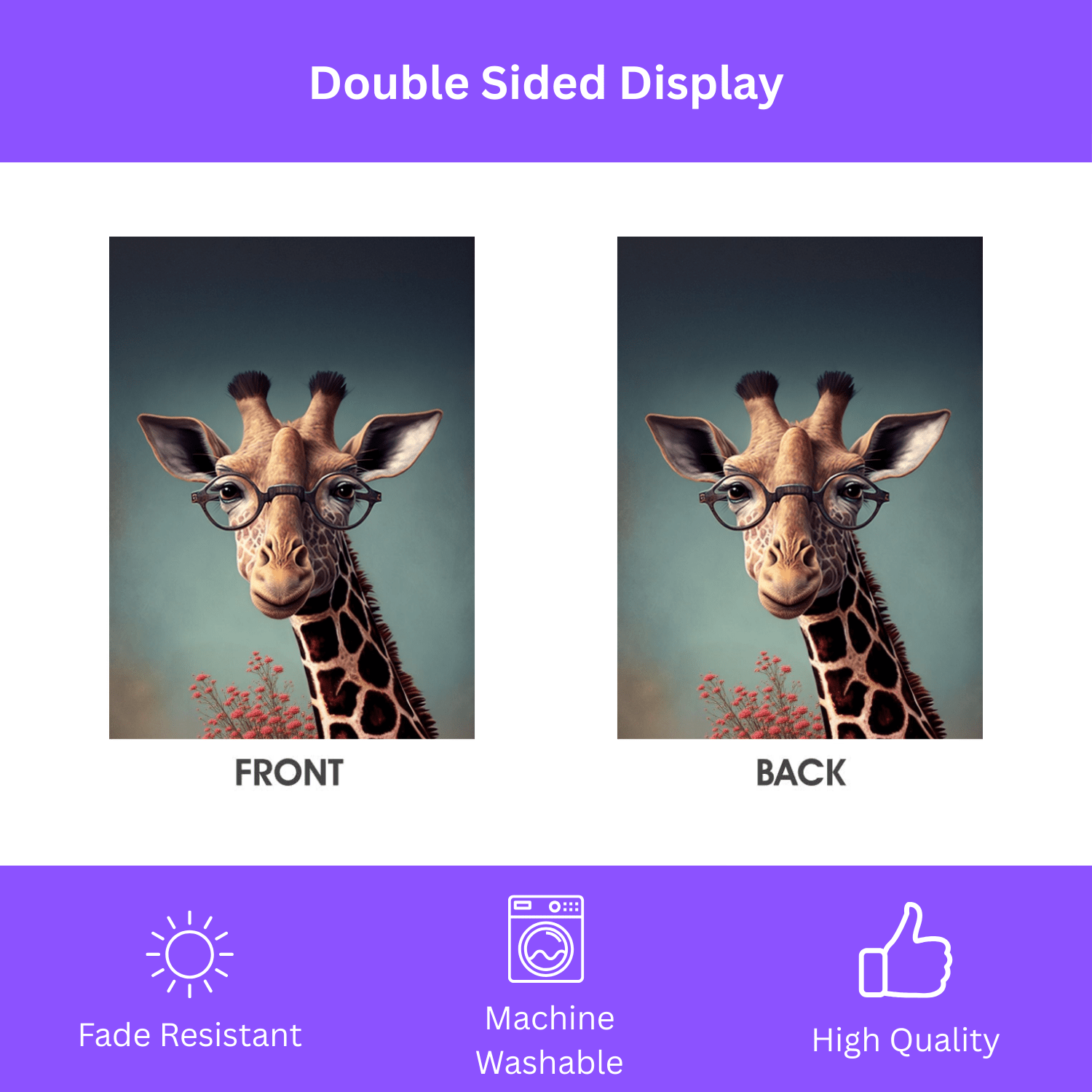 Smart Giraffe Garden Flag - Image 3