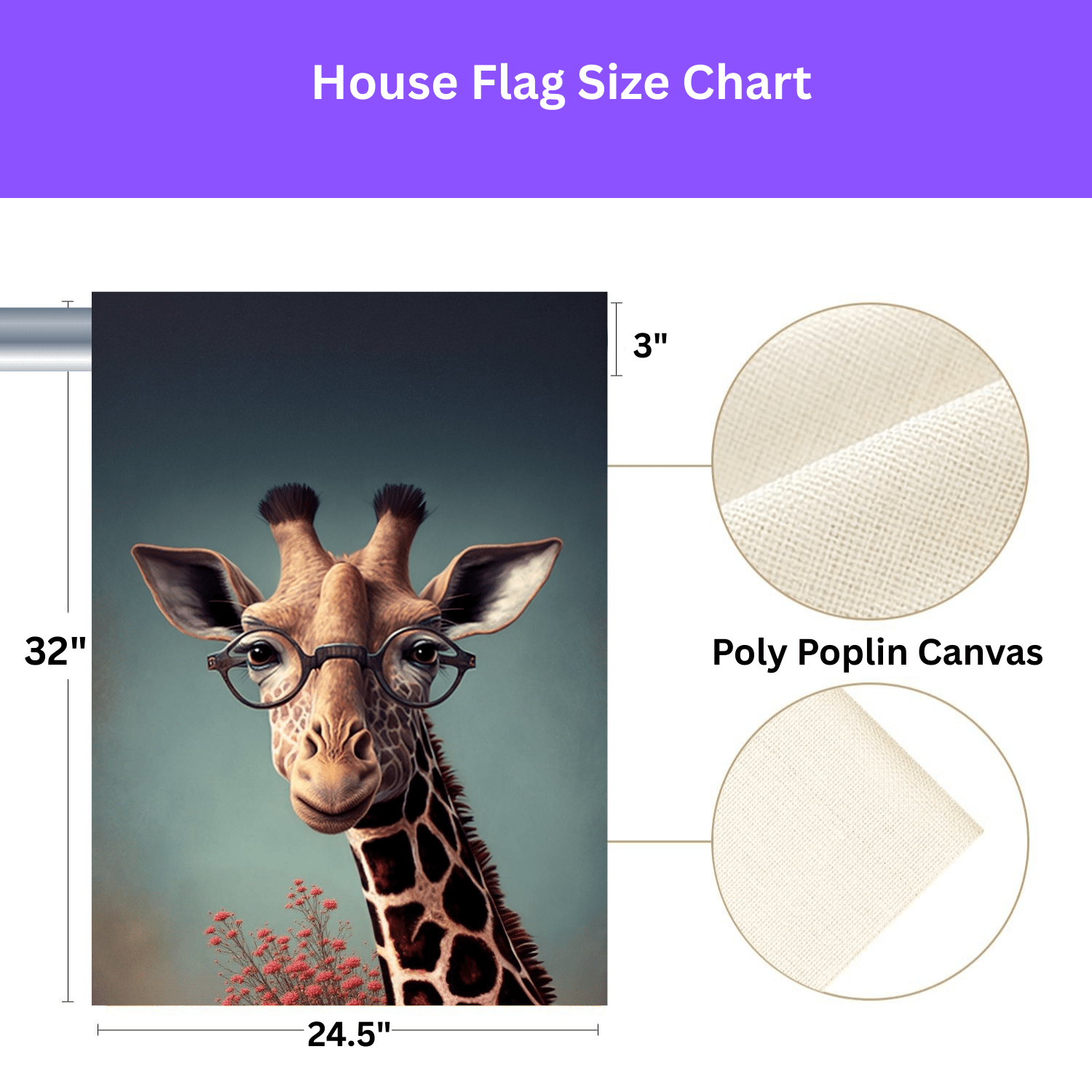 Smart Giraffe Garden Flag - Image 2