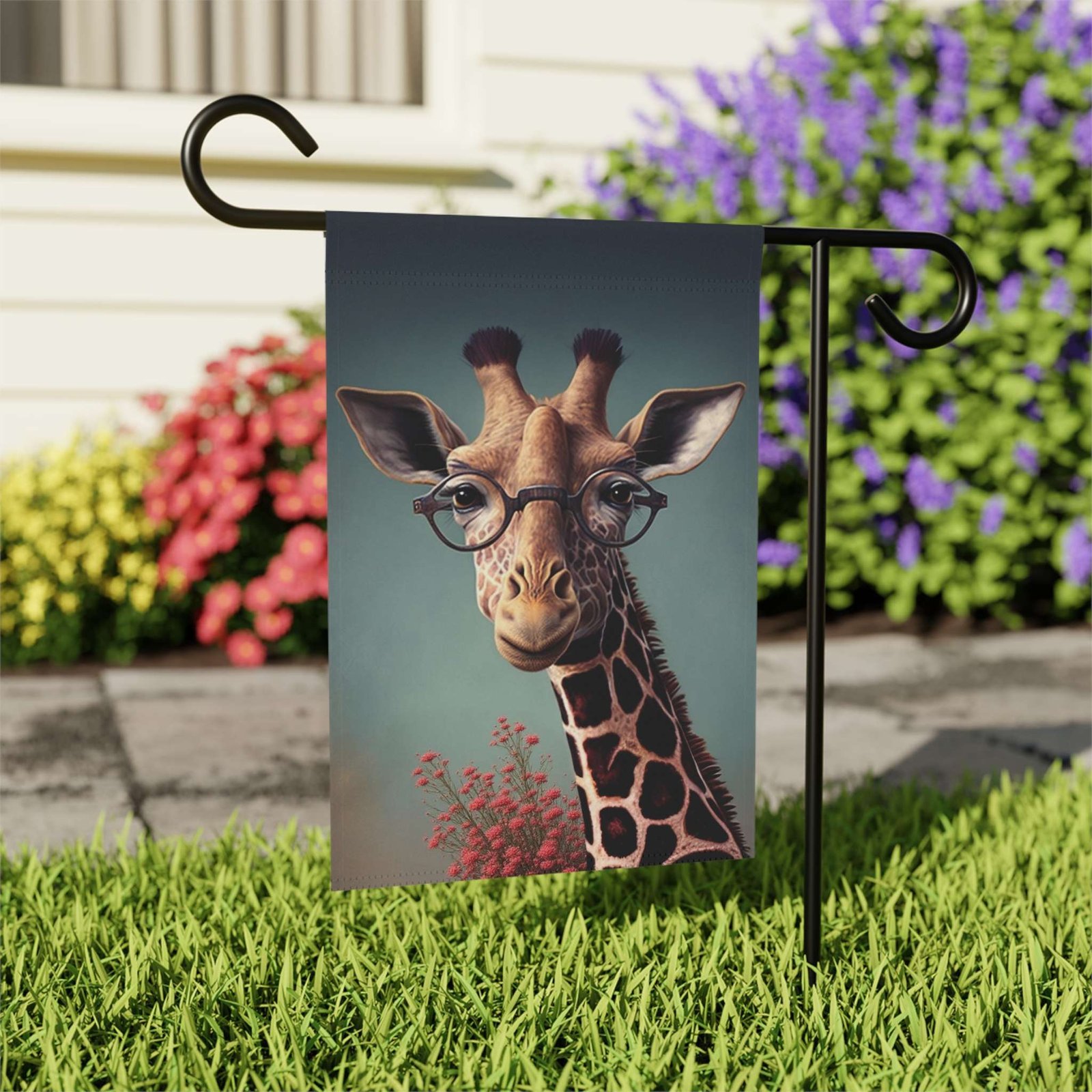 Smart Giraffe Garden Flag - Image 7