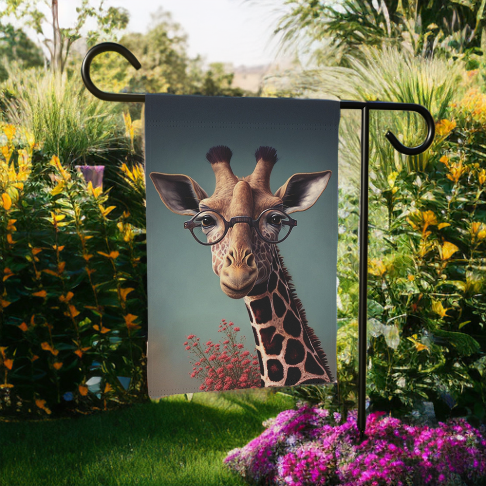 Smart Giraffe Garden Flag - Image 5