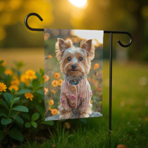 Pink Sweater Yorkshire Terrier Garden Flag