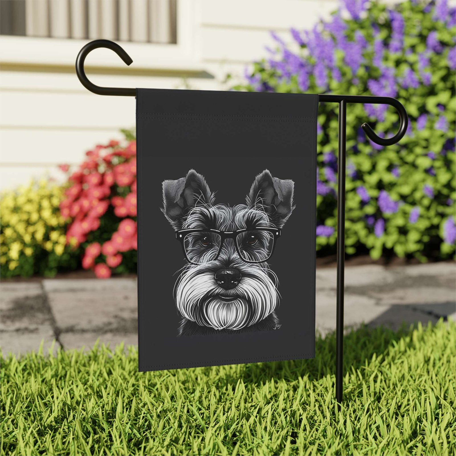 Black and White Schnauzer Garden Flag - Image 7