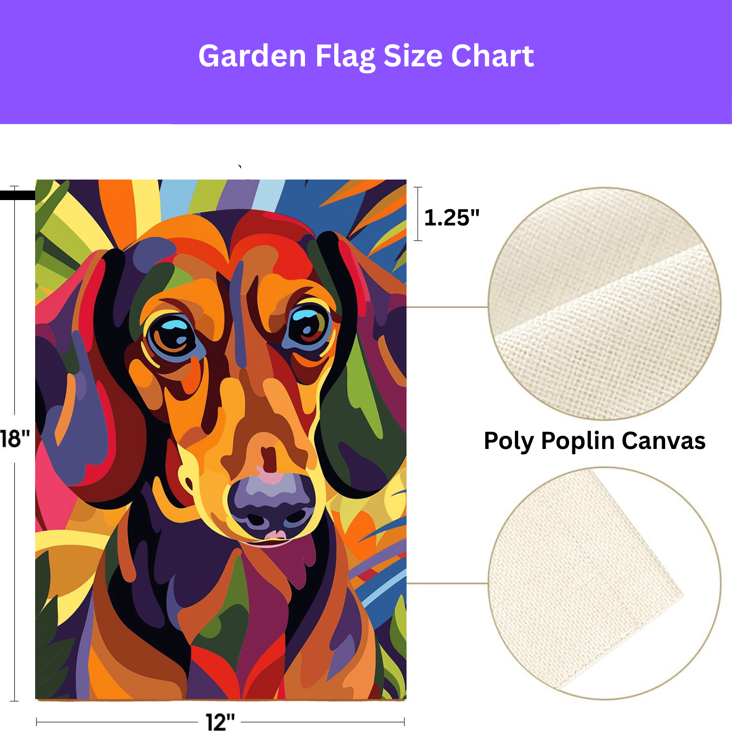 Abstract Colored Dachshund Garden Flag - Image 4