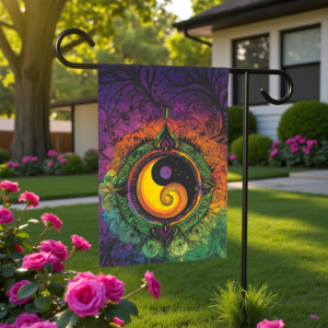 Abstract Yin and Yang Garden Flag