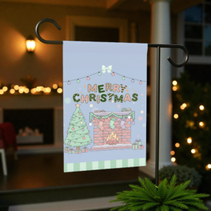 Christmas Fireplace Garden Flag