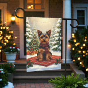 Christmas Tree and Presents Yorkshire Terrier Garden Flag