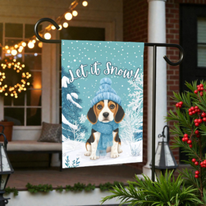 Let It Snow Beagle Garden Flag