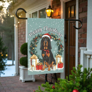 Merry Christmas Bloodhound Garden Flag