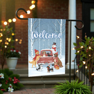 Pet Winter Welcome Garden Flag