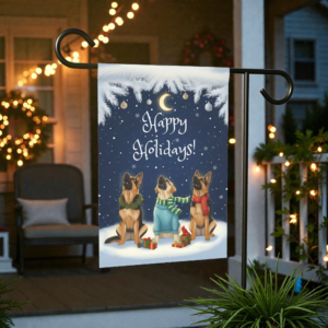 Happy Holidays German Shepherds Garden Flag