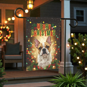 Merry Christmas in Lights French Bulldog Garden Flag