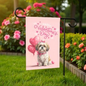 Shih Tzu Happy Valentine's Day Garden Flag
