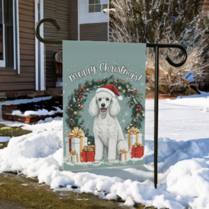 Merry Christmas Poodle Garden Flag
