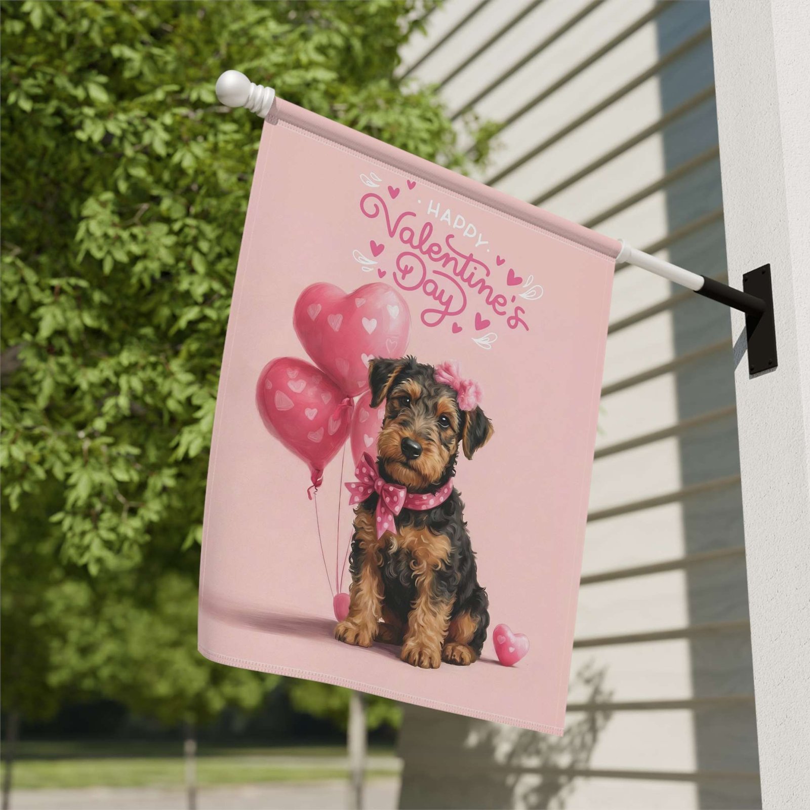 Airedale Terrier Happy Valentine's Day Garden Flag - Image 9