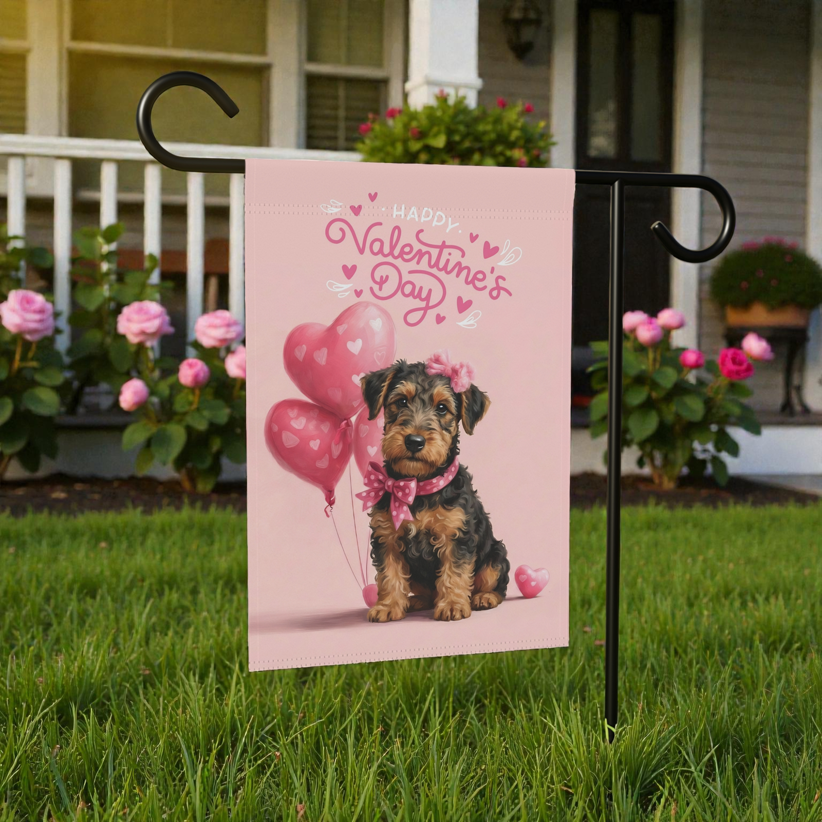 Airedale Terrier Happy Valentine's Day Garden Flag - Image 5
