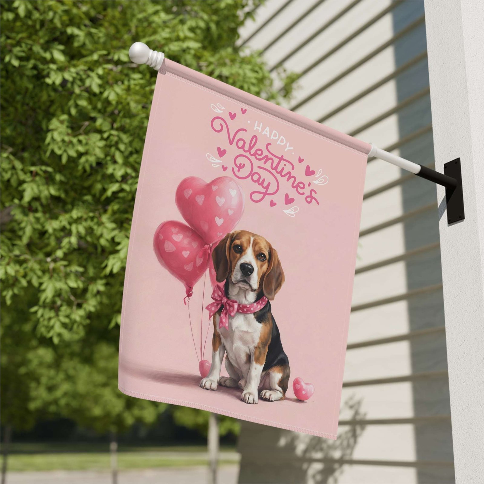 Beagle Happy Valentine's Day Garden Flag - Image 9