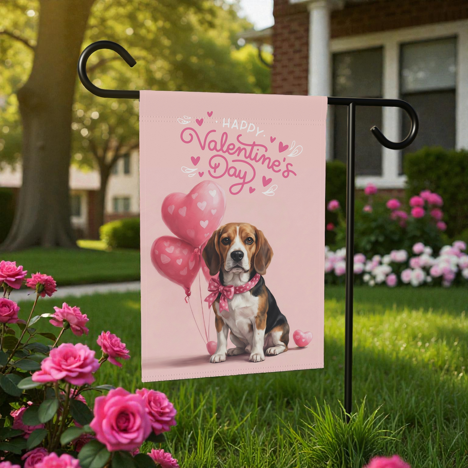 Beagle Happy Valentine's Day Garden Flag - Image 6