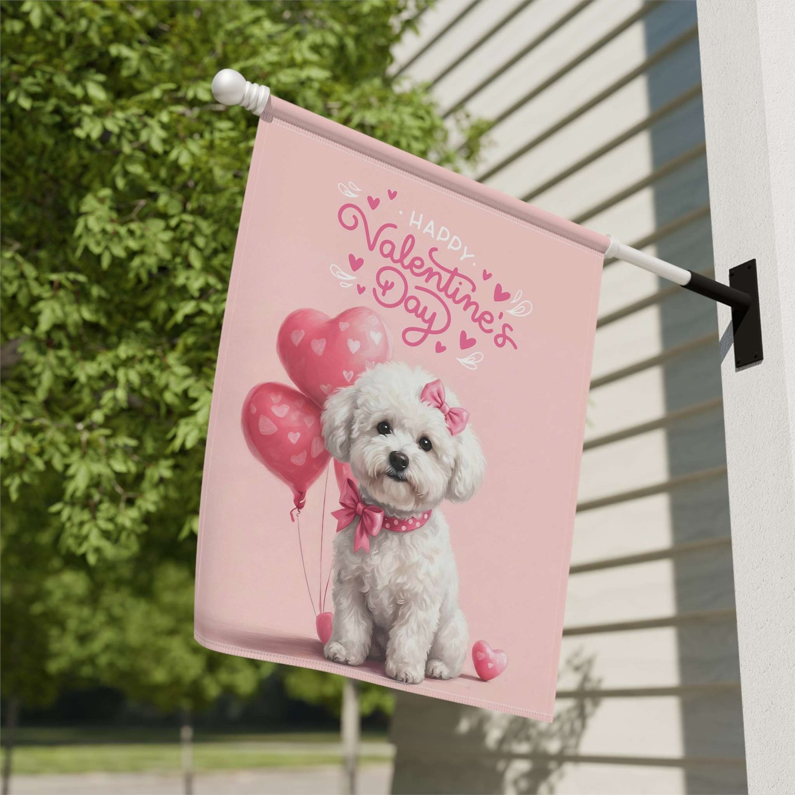 Bichon Frise Happy Valentine's Day Garden Flag - Image 9