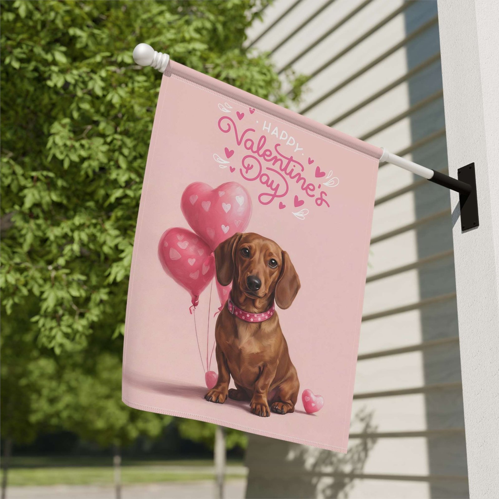 Dachshund Happy Valentine's Day Garden Flag - Image 8