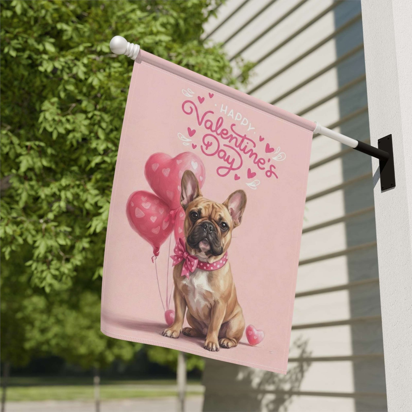 French Bulldog Happy Valentine's Day Garden Flag - Image 9