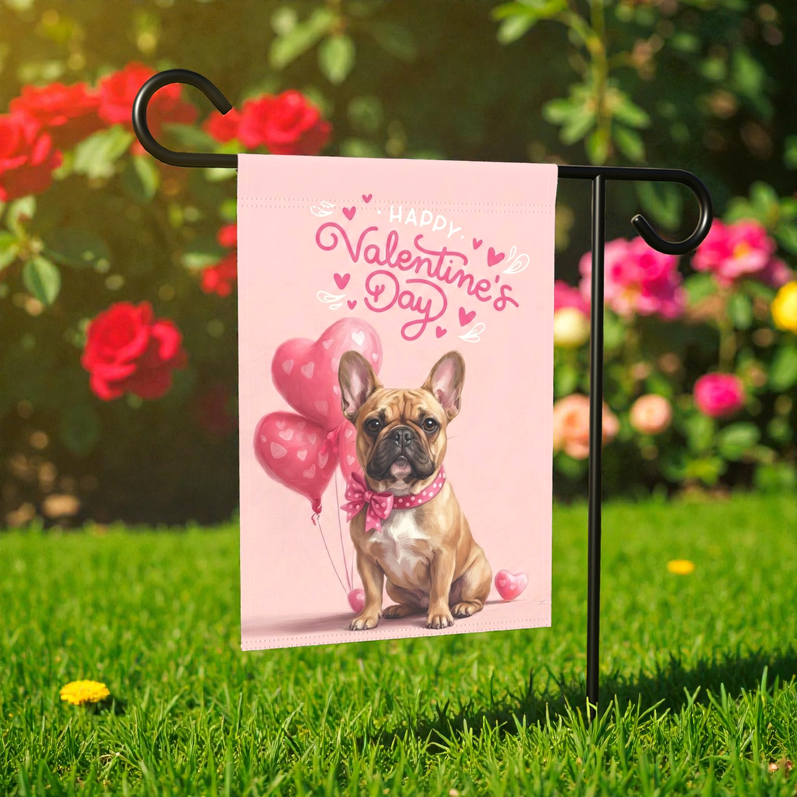 French Bulldog Happy Valentine's Day Garden Flag - Image 5