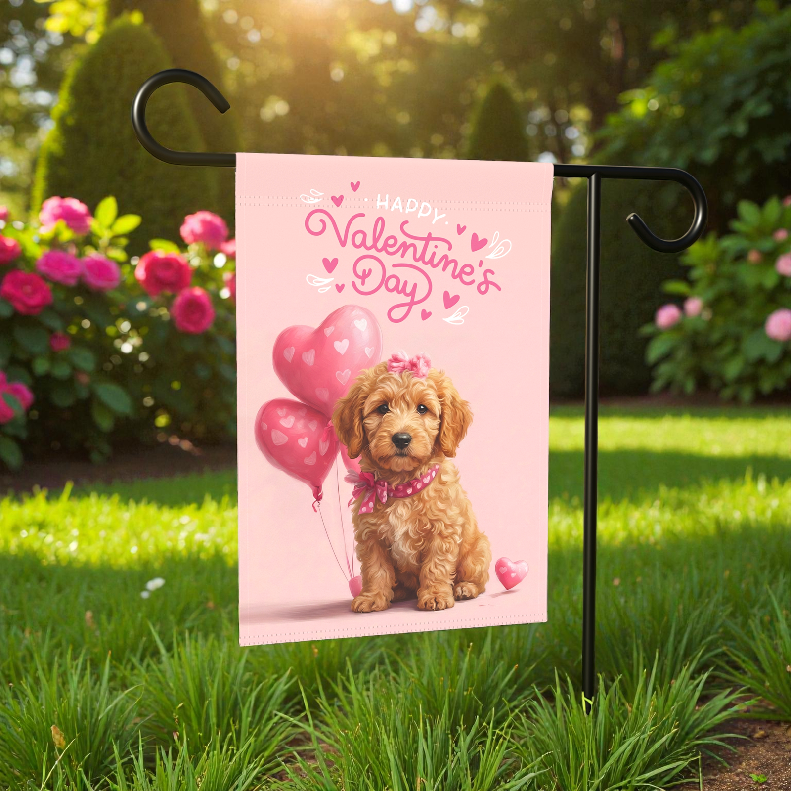 Golden Noodle Happy Valentine's Day Garden Flag - Image 5