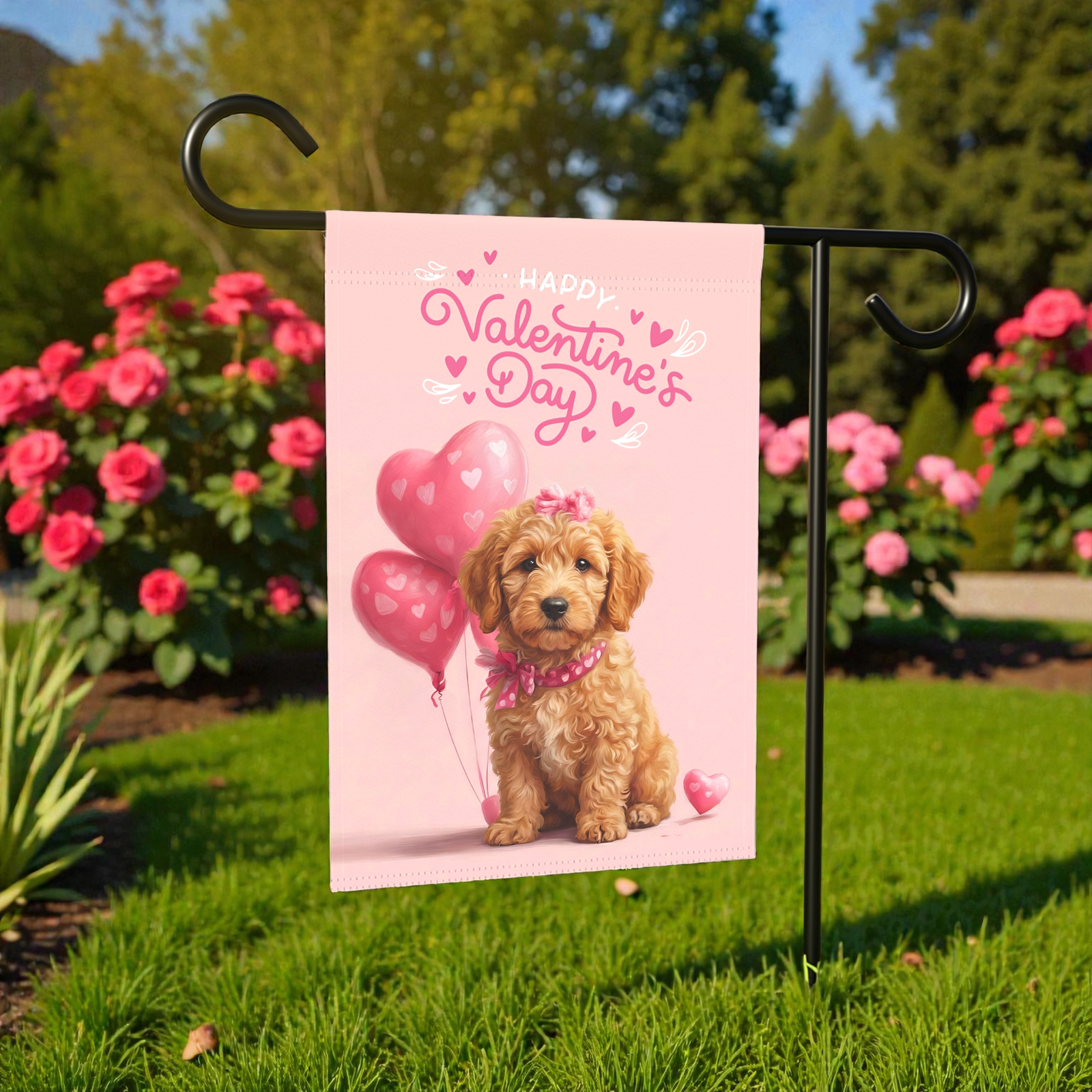 Golden Noodle Happy Valentine's Day Garden Flag - Image 6