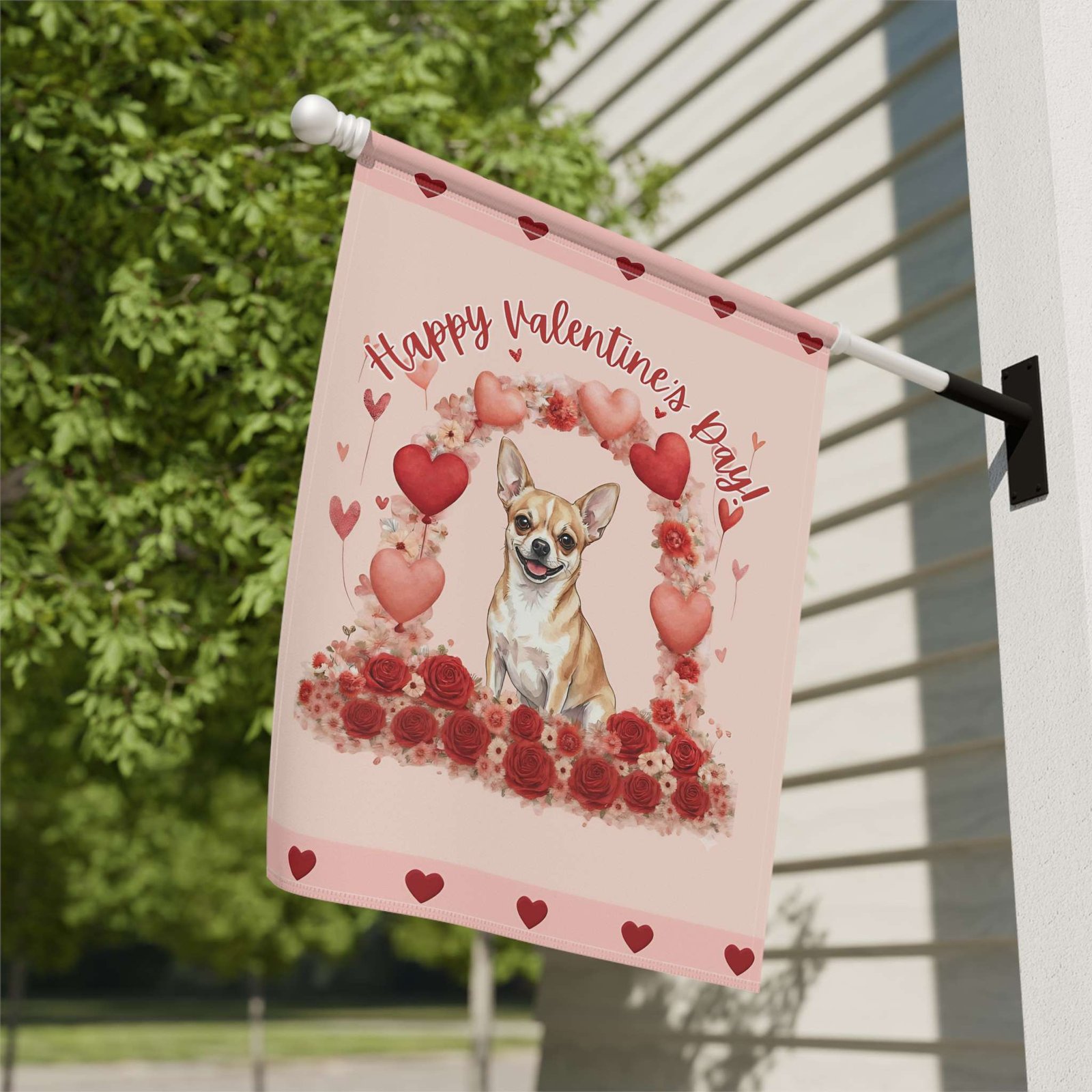 Valentine's Day Short Haired Chihuahua Garden Flag - Image 9